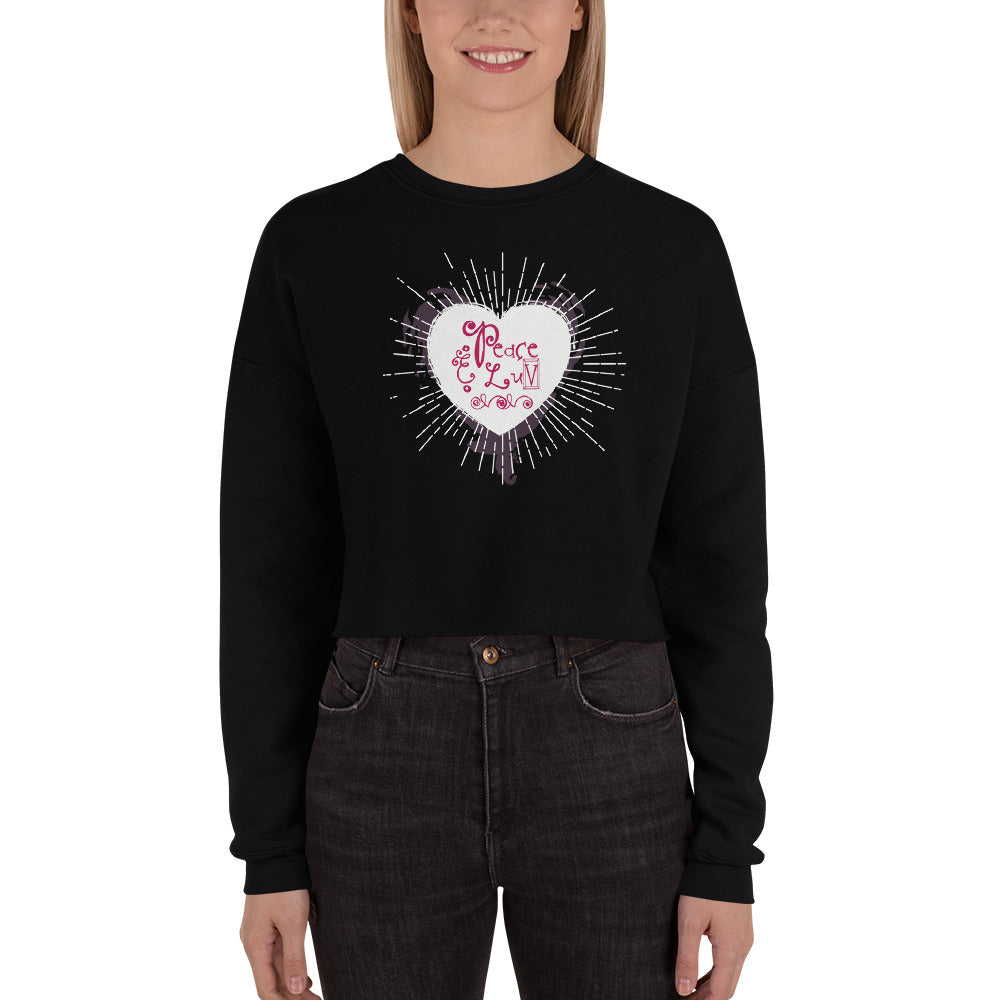 Heart Full of Peace & Luv Crop Sweatshirt